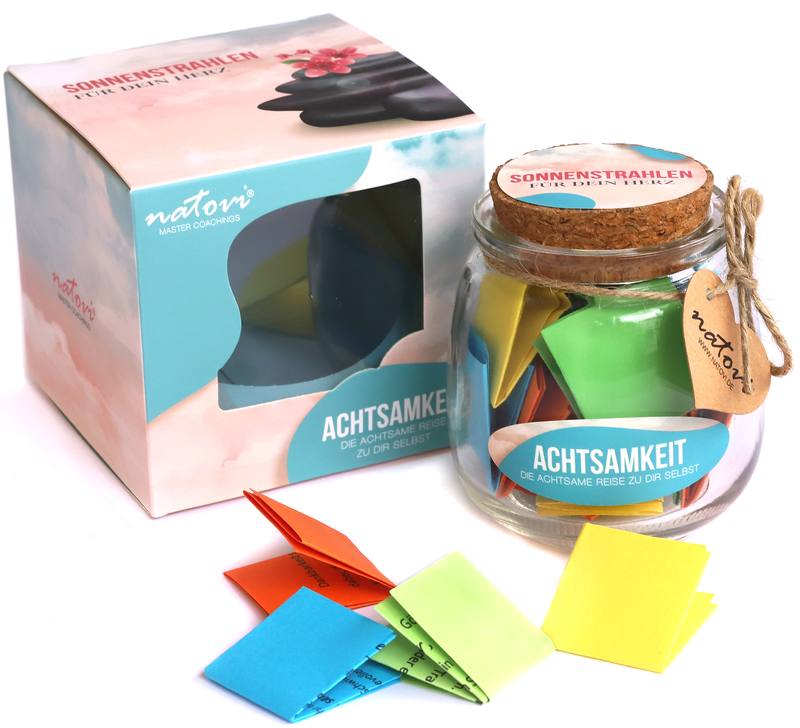Achtsamkeit – Glas mit Geschenkbox